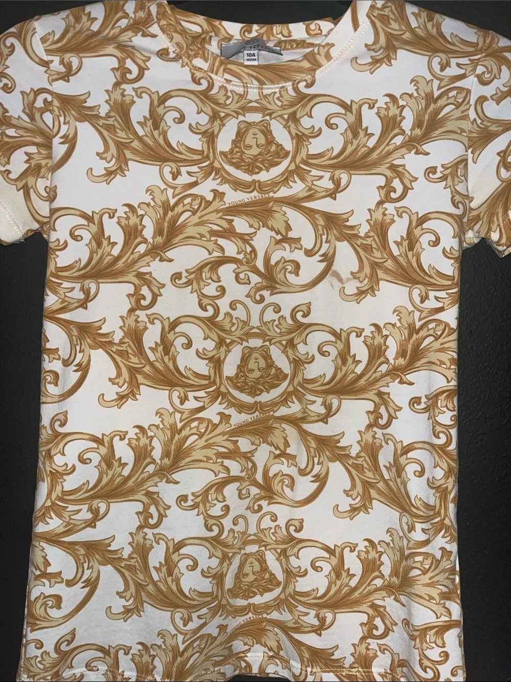 Young Versace Tees - Short Sleeve White Yellow Gold Size 10A
